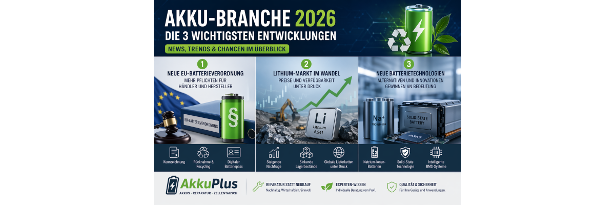 Akku-Branche 2026: Diese 3 Entwicklungen sollten Sie jetzt kennen - Akku Branche 2026: Neue EU-Regeln, Lithiumpreise &amp; Batterietrends