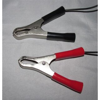 Krokodilklemmen - 2er Set - schwarz / rot - groß - 8cm