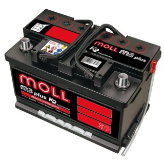 MOLL - M3 plus K2 - 83075 Autobatterie - 12 Volt 75Ah 680A (EN)