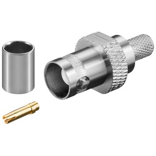 BNC-Crimpkupplung<br>für RG 59/U Kabel mit Gold-Pin