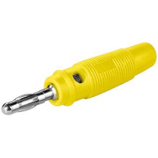 Bananen-Stecker<br>mit Querloch 4 mm, trittfest, Gelb