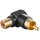 Cinch Adapter 90°, Schwarz<br>Cinch-Buchse > Cinch-Stecker
