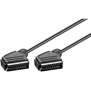 goobay - Scart Verbindungskabel, vernickelt, ø 7 mm Scartstecker (21-Pin) > Scartstecker (21-Pin)