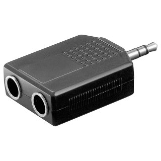 Kopfhörer Adapter, AUX Klinke 2,5 mm zu 2x 6,35 mm<br>Klinke 2,5 mm Stecker (3-Pin, stereo) > 2x Klinke 6,35 mm Buchse (3-Pin, stereo)