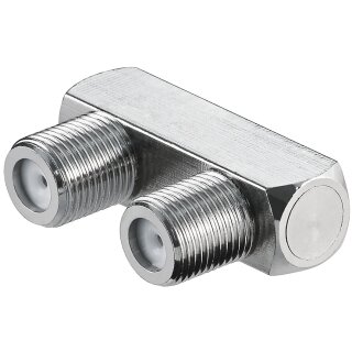 goobay - F-Verbinder, U-Form: F-Buchse > F-Buchse - Adapter-Stecker aus Kupfer-Zink-Gemisch