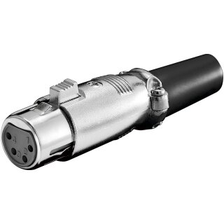 Mikrofonkupplung; 4 Pin mit vergoldeten Kontakten, Verriegelung und geschraubter Zugentlastung