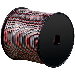 Lautsprecherkabel rot/schwarz CCA<br>100 m Spule, Querschnitt 2 x 1,5 mm²