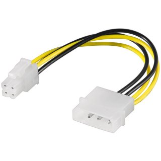 PC Stromkabel/Stromadapter; 5.25 Stecker zu ATX12 P4; 4 pin