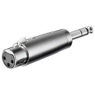 XLR Adapter; AUX Klinke 6,35 mm stereo Stecker zu XLR Buchse