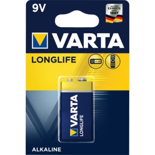 Varta - Longlife - 6AM6 / 9V-Block - 9 Volt AlMn - 1er Blister
