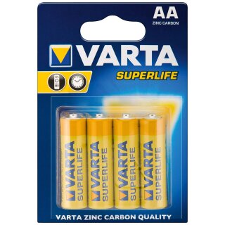 Varta - Superlife 2006 - R6 / AA (Mignon) - 1,5 Volt Zinkchlorid - 4er Blister