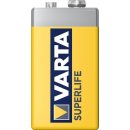 Varta - Superlife - 6F22 / 9V-Block - 9 Volt Zinkchlorid - 1er Blister