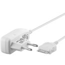 goobay - Ladegerät für Apple iPhone/iPod - Netzteil mit Apple Dock Connector-Kabel für iPhone/iPod - weiss