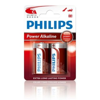 Philips Powerlife - LR 14 Baby C - 1,5 Volt Alkali-Mangan - 2er Blister