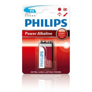 Philips Powerlife - 6LF22 9V-Block - 1,5 Volt Alkali-Mangan