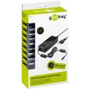 goobay - 90W Notebook-Netzteil inkl. 1x USB- und 8x DC-Adapter, 12 V - 22 V bis max. 6 A