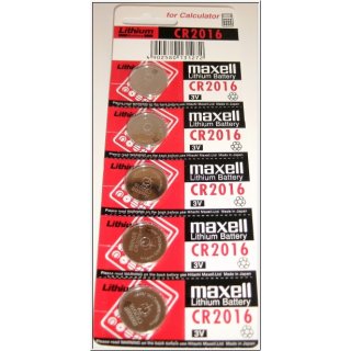 maxell - CR2016 - 3 Volt Lithium - 5er Blister