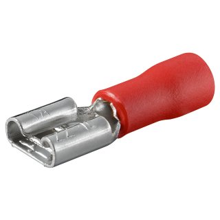 Flachsteckhülse / Kabelschuh - rot - Steckmaß: 2,8 mm x 0,8 mm, 10 A - 100 Stück