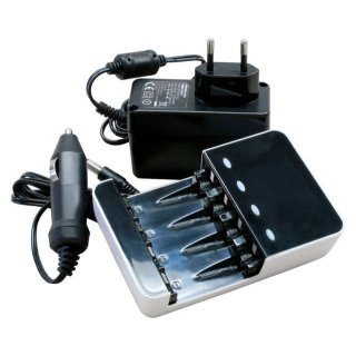 Cellcon - C-300 - Standard- & KFZ-Ladegerät für 4 Akkus AA oder AAA inkl. USB-Port