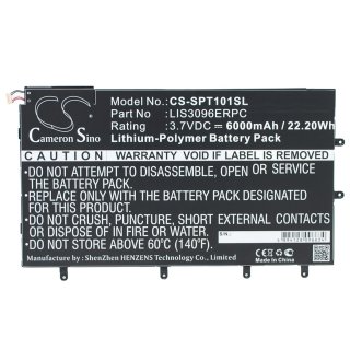 Ersatzakku - CS-SPT101SL - Sony LIS3096ERPC / SGP321SO-03E / Xperia Tablet Z / Xperia Tablet Z 10.1"- 3,7 Volt 6000mAh Li-Polymer