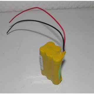Akkupack für Notbeleuchtung - F2x2+1 - Micro AAA - 4,8 Volt 600mAh Ni-MH mit Ableiter ca. 15cm - isoliert mit Schrumpfschlauch - für Notstromversorgung [Hochtemperatur]