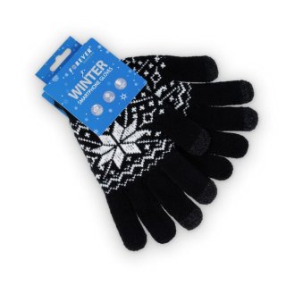 Forever - Handschuhe für Smartphones Winter mit Muster [schwarz]