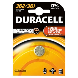 Duracell - D362 / 361 / V362 / 361 / SR58 - 1,55 Volt 24mAh AgO - EOL