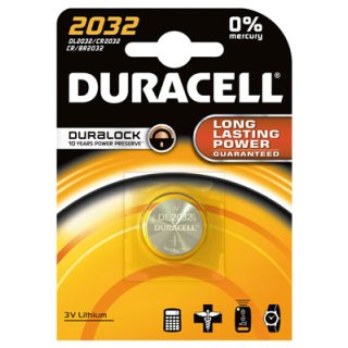 Duracell - DL2032 / CR2032 / BR2032 - 3 Volt 180mAh Lithium