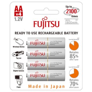 Fujitsu - HR3UTCEX - AA Mignon - 1,2 Volt 2000mAh Ni-MH (LSD) - 4er Blister