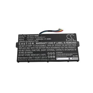 Ersatzakku - CS-ACC738NB - Acer 3INP5/60/80 / AC15A3J / KT.00303.017 - 10,8 Volt 3450mAh Li-Ion