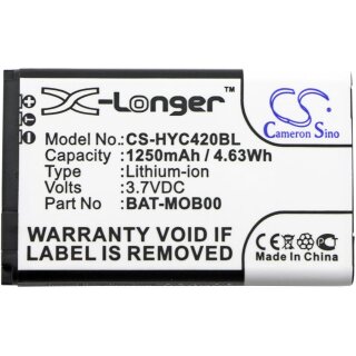 Ersatzakku - CS-HYC420BL - Honeywell Captuvo SL22 / 55-003233-01 / BAT-MOB00 - 3,7 Volt 1250mAh Li-Ion
