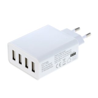 OTB - Ladeadapter USB - 5,0A 4-Port Multiadapter mit Auto-ID - weiß