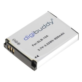 digibuddy - Ersatzakku kompatibel zu Samsung SLB-10A / JVC BN-VH105 - 3,7 Volt 950mAh Li-Ion