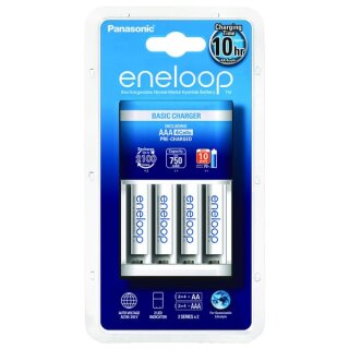 Panasonic - Ladegerät Basic Charger BQ-CC51 inkl. 4 eneloop AAA (K-KJ51MCC04E)