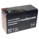Multipower - MP7.2-12 - 12 Volt 7,2 Ah Pb - 4,8mm Faston