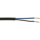 PVC Netzleitung - H05VV-F - schwarz, 2 x 1,5 mm² / AWG 15, 300 V, 500 V - 1 Meter