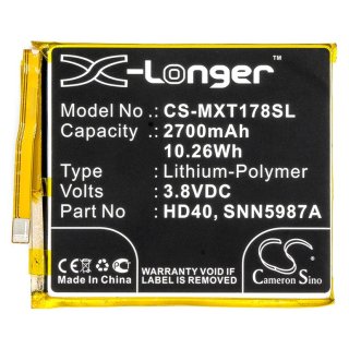 Ersatzakku - CS-MXT178SL - Motorola HD40 / SNN5987A - 3,8 Volt 2700mAh Li-Polymer
