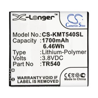 Ersatzakku - CS-KMT540SL - Kazam Trooper 540 / TR540 - 3,8 Volt 1700mAh Li-Polymer