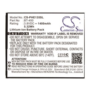 Ersatzakku - CS-PHE135SL - Philips AB1200CWMT / E135x - 3,7 Volt 1100mAh Li-Ion