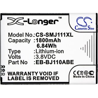 Ersatzakku - CS-SMJ111XL - Samsung Galaxy J1 Ace / EB-BJ110ABE - 3,8 Volt 1800mAh Li-Ion