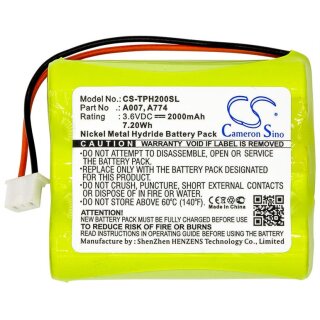 Ersatzakku - CS-TPH200SL - TPI 160AAH3BML / HXG-2D - 3,6 Volt 2000mAh Ni-MH