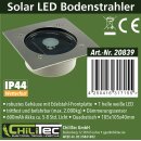 Solar LED Bodenstrahler CTB-E eckig 105x105 mm | IP44 | Edelstahl | befahrbar bis 2.000 kg