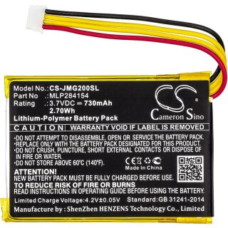 Ersatzakku - CS-JMG200SL - JBL MLP284154 / Go 2 - 3,7 Volt 730mAh Li-Polymer