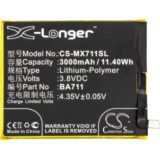 Ersatzakku - CS-MX711SL - Meilan / MeiZu M6 / BA711 - 3,8 Volt 3000mAh Li-Polymer