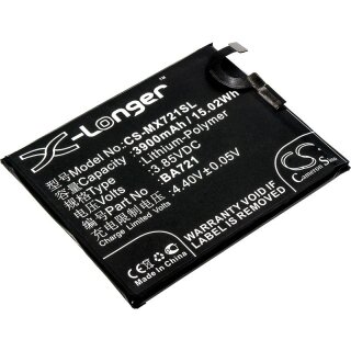 Ersatzakku - CS-MX721SL - Meilan Note 6 / MeiZu M5 Note / BA721 - 3,85 Volt 3900mAh Li-Polymer