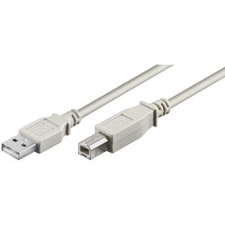 USB 2.0 Hi-Speed Kabel, Grau - USB 2.0-Stecker (Typ A) > USB 2.0-Stecker (Typ B) - Grau, 1.8 m