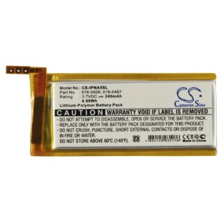 Ersatzakku - CS-IPNA5SL - APPLE iPod Nano 5th / 616-0406 - 3,7 Volt 240mAh Li-Ion
