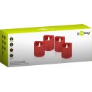 4er Set LED-Echtwachs-Kerzen, rot<br>Wunderschöne und sichere Lichtlösung für viele Bereiche wie Haus und Loggia, Büros oder Schulen