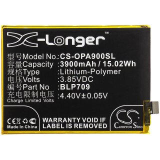 Ersatzakku - CS-OPA900SL - OPPO A9 / PCAM10 / BLP709 - 3,85 Volt 3900mAh Li-Polymer