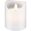 goobay - LED Echtwachs-Kerze weiß, 7,5x10 cm -...